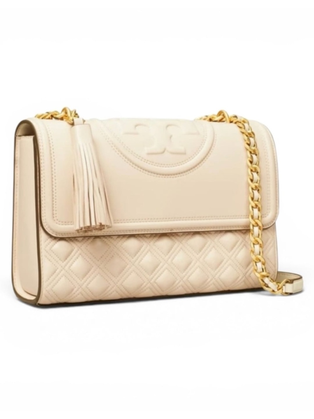 Tory Burch Quilted Leather Chain-Handle Shoulder Bag - Taupe